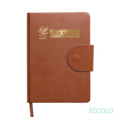 Eccolo® Foxtrot Flap Closure Journal - 6"x8" Brown