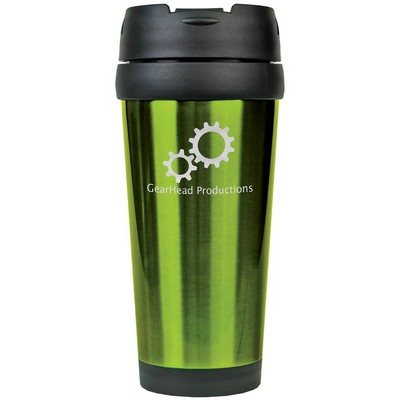 16 oz. Green Laserable Stainless Steel Travel Mug without Handle