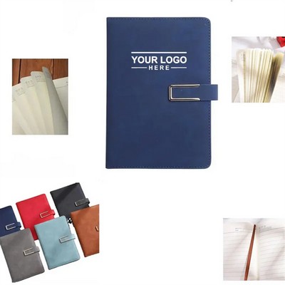 A5 PU Leather Notebook with Metal Buckle Closure