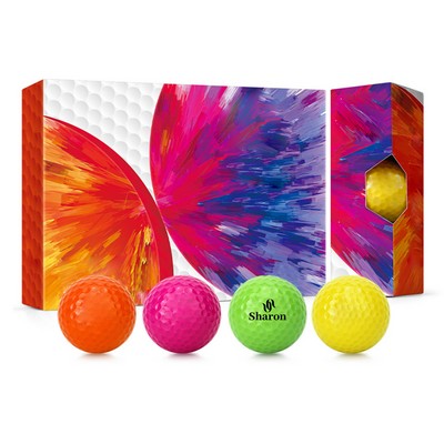 12 Pack Colored Class Golf Balls