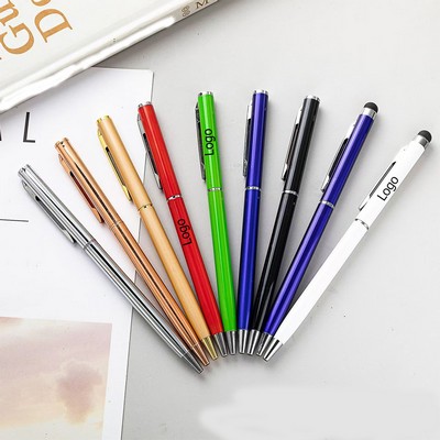 Custom Skinny Metal Twist Action Gel Ink Ballpoint Pen