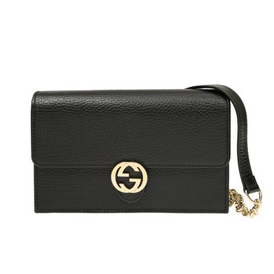 Gucci Interlocking Pebbled Leather Crossbody Bag