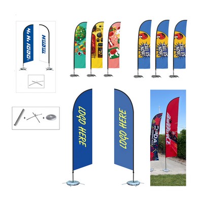 9' Feather Flag Kit W/ Poles, Ground Stake And Water Bag