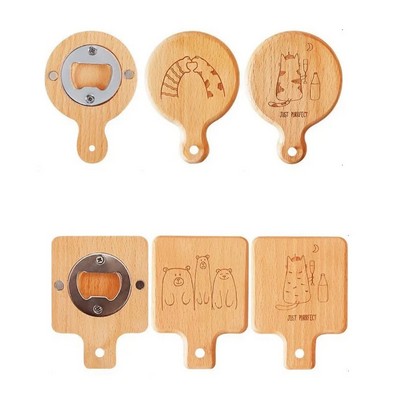 Wooden Hanging Hole Refrigerator Paste Beer Opener