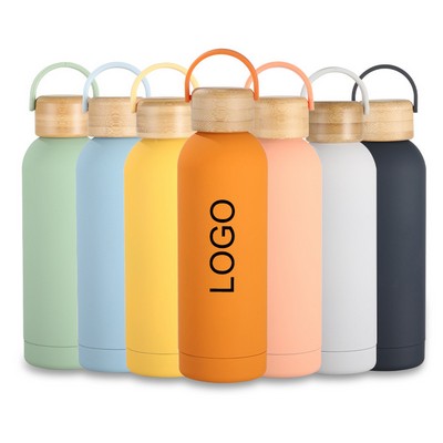 17 OZ Vacuum Insulated Water Bottle With Bamboo Lid