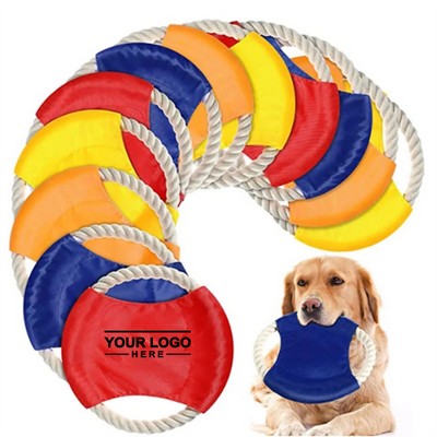 Flying Disc Dog Training Rope Toy for Fetch & Play