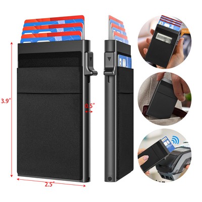 Pop up Minimalist Wallet RFID Blocking Slim Credit Card Holder Front Pocket EDC Mens Wallet