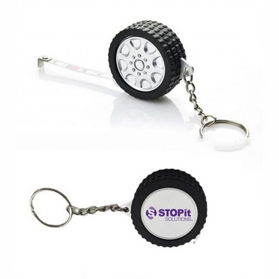 Mini Tire Shape Tape Measure with Keychain