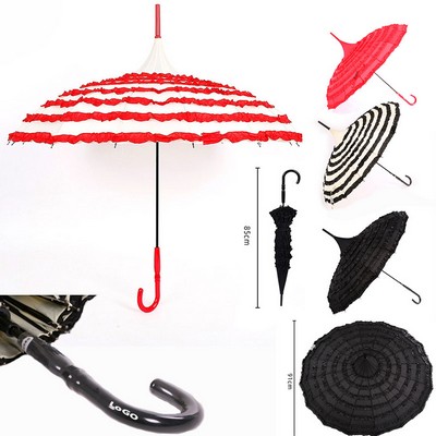 Ladies Sunproof Umbrella Lace Flowers