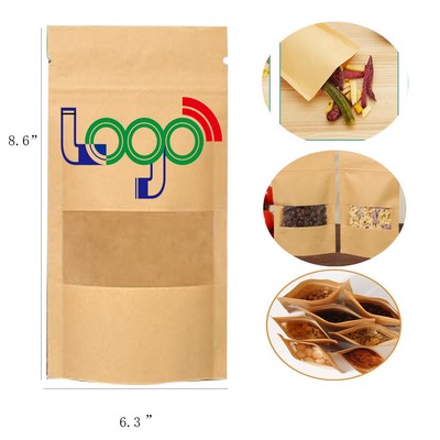 6.3 Inches x 8.6 Inches Stand Up Pouches Bag with Window