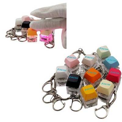 Single Color Light Keyboard Fidget Toys Keyboard Clicker Keychain