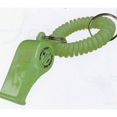 Glow-in-the-Dark Wrist Coil w/ Whistle Key Chain