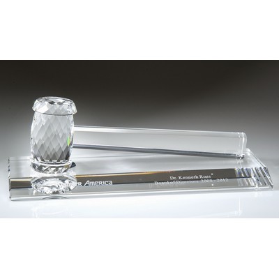 Gavel Optic Crystal Award (10"L)