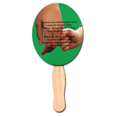 8" Oval Shape Hand Fan w/Handle