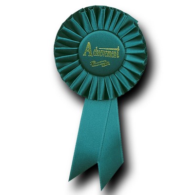 2 Streamer Achievement Rosette Ribbon w/ Satin Button