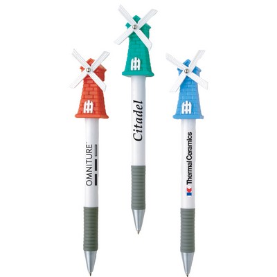 Windmill Top Ballpoint Custom Pens With Comfort Grip