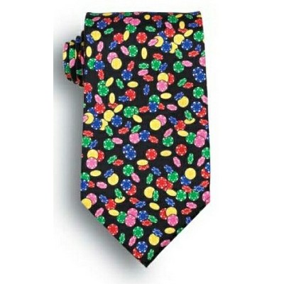 Casino Chips Jackpot Novelty Tie