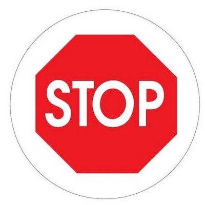 Stop Sign Round Metal Photo Magnet (2 1/2" Diameter)