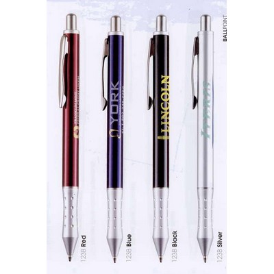 Turner Solid Brass Push Action Ballpoint Pen w/Chrome Grip