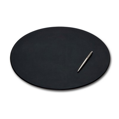 Top Grain Oval Leather Classic Black Conference Pad