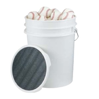 Baseball Bucket w/Padded Lid & 3 Dozen Baseballs