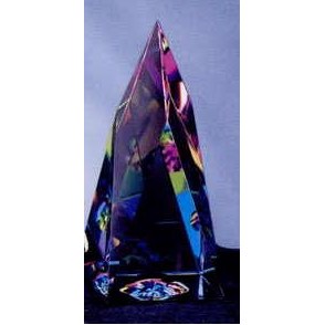 Crystal Rainbow Dome Steeple Paper Weight (4"x1 5/8")