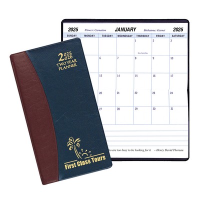 Two Year Pocket Planner w/ Carriage Vinyl Cover