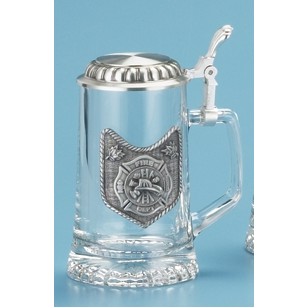 Fire Dept Glass Stein Mug