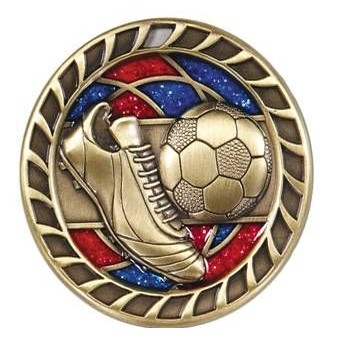 Medal, "Soccer" Glitter - 2-1/2" Dia.