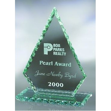 Large Jade Glass Conquest Pearl Edge Award