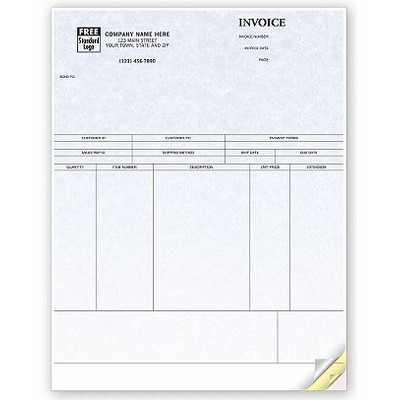 Laser Parchment Product Invoice (3 Part)