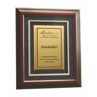 Executive Series Imprinted Metal Award in Gold Trimmed Rosewood Frame (9"x11")