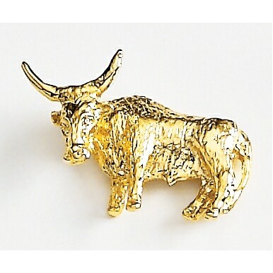 Longhorn Steer Marken Design Cast Lapel Pin (Up to 1")