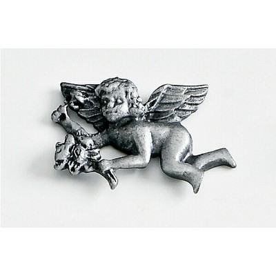 Angel w/ Flowers Marken Design Cast Lapel Pin (Up to 1 1/4")