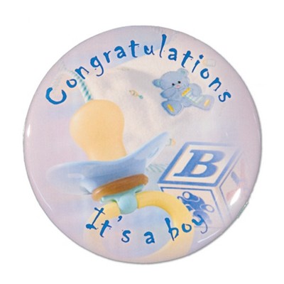 1½" Stock Celluloid "Congratulations It's A Boy" Button