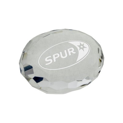 Oval Optical Gem Cut Paperweight