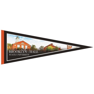 9" x 24" Digitally Printed Single Sided Custom Felt Pennant