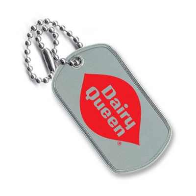 Pad Printed Dog Tag w/ 4" Utility Chain