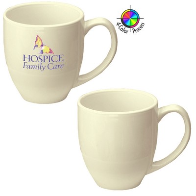 14 Oz. Natural Beige Vitrified Bistro Mug (4 Color Process)