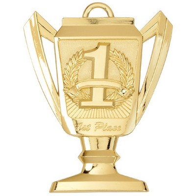 First Place, Trophy Shaped, Medal - 2-3/4"