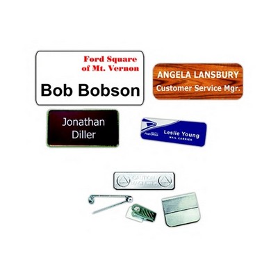 Name Badge w/Chrome Pin (1 3/4"x 3 1/2")