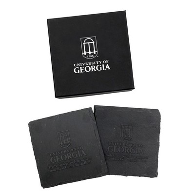 Set of 2 Square Slate Coasters