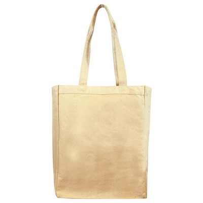 Natural Cotton Canvas Tote Bag w/ Full Gusset - Blank (11"x14"x5")