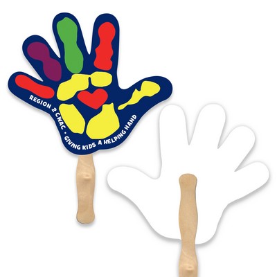 Hand Shape Full Color Single Sided Paper Hand Fan