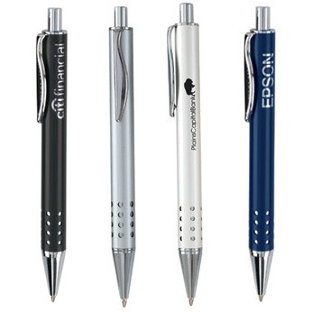 Elite 2 Click Action Ballpoint Pen w/ Chrome Plated Accent