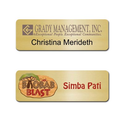 Trojan Brass Metal Full Color Name Badge (1"x3")