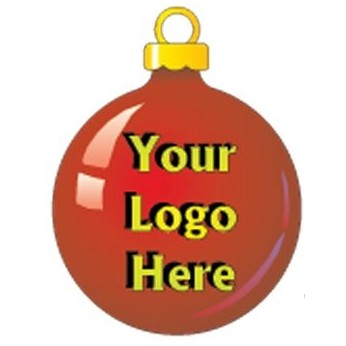 Christmas Ball Round Metal Photo Magnet (2 1/2")