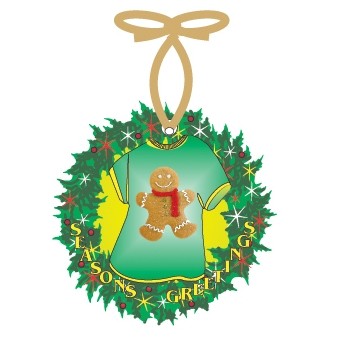 Gingerbread Man Promotional Wreath & T-Shirt Ornament (2 Square Inch)