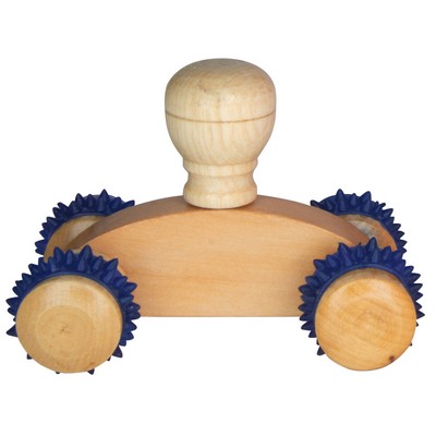 Small Wooden Massager w/ Textured Wheels