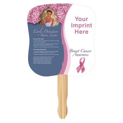 Breast Cancer Awareness Full Color Digital Stock Hand Fan